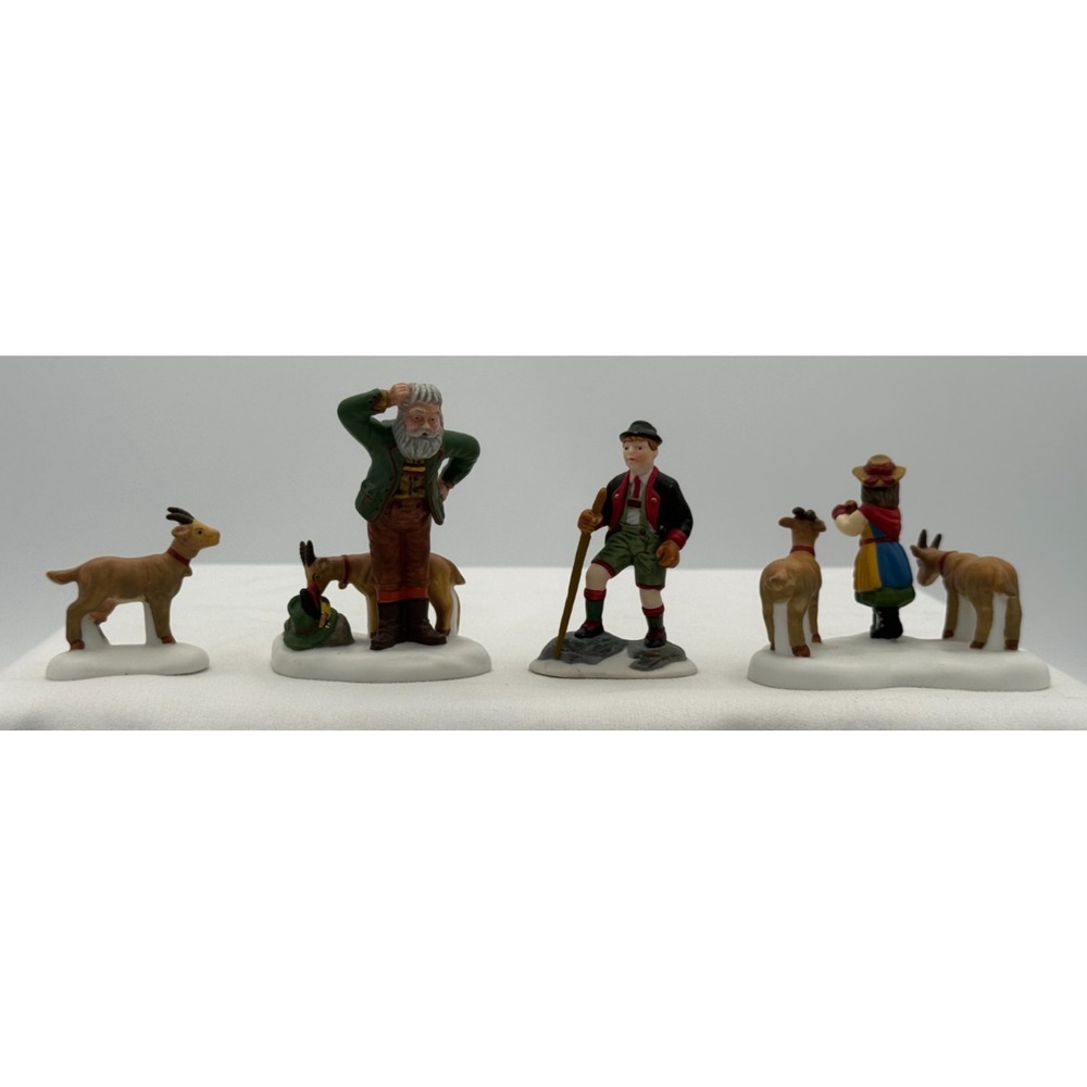 Dept 56 "Heidi & Her Goats" Set of 4 Hand Painted Porcelain Accessories #56201